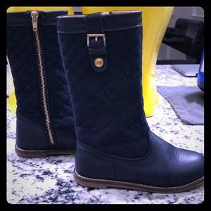 Janie & Jack Leather and quilted fashionable boots